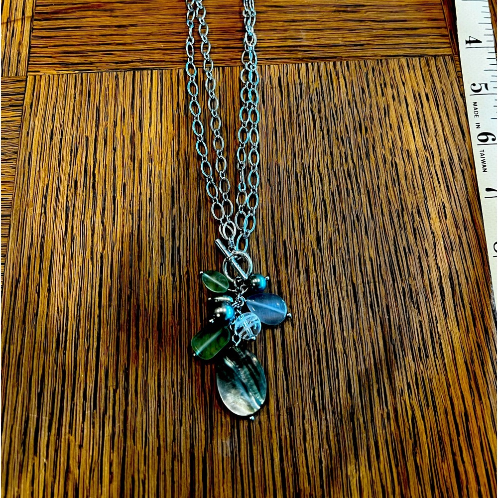 Lia Sophia charm necklace with abalone